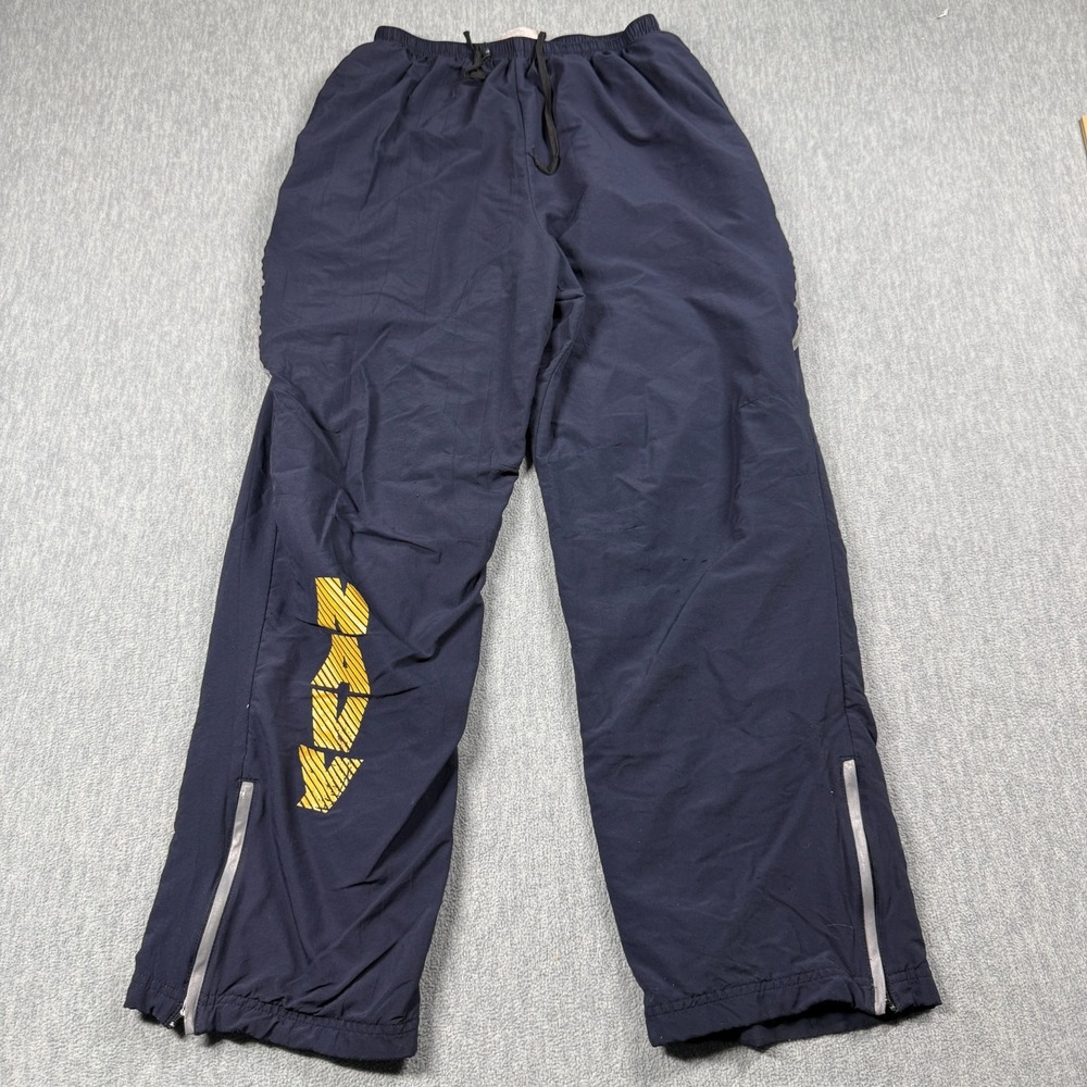 US Navy Track Pants Mens Small Short Blue Windbreaker Running Suit Reflective
